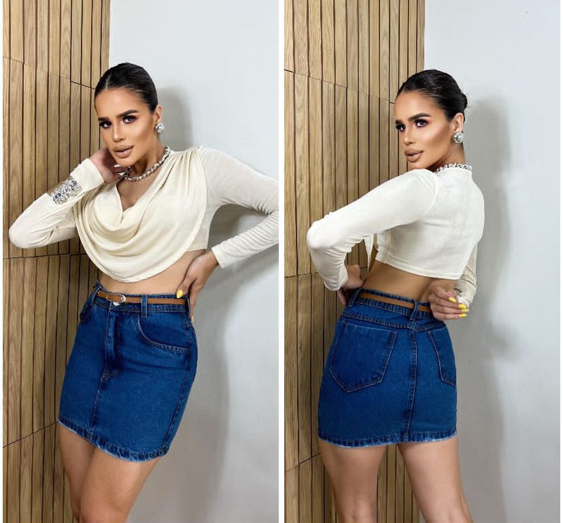 SAIA JEANS ESCURA COM CINTO GULIA